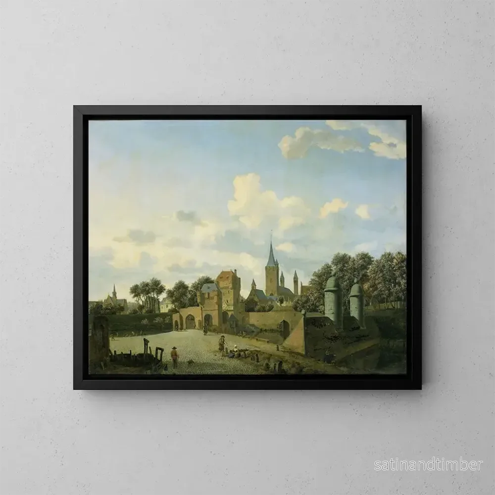 Reproduktion av målningen L'Église Saint-Séverin i Köln i en imaginär ram - Jan van der Heyden