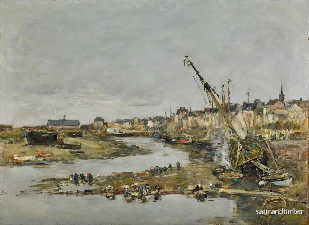 Reproduktion av målningen Trouville, hamnen - Eugène Boudin - Bild 2