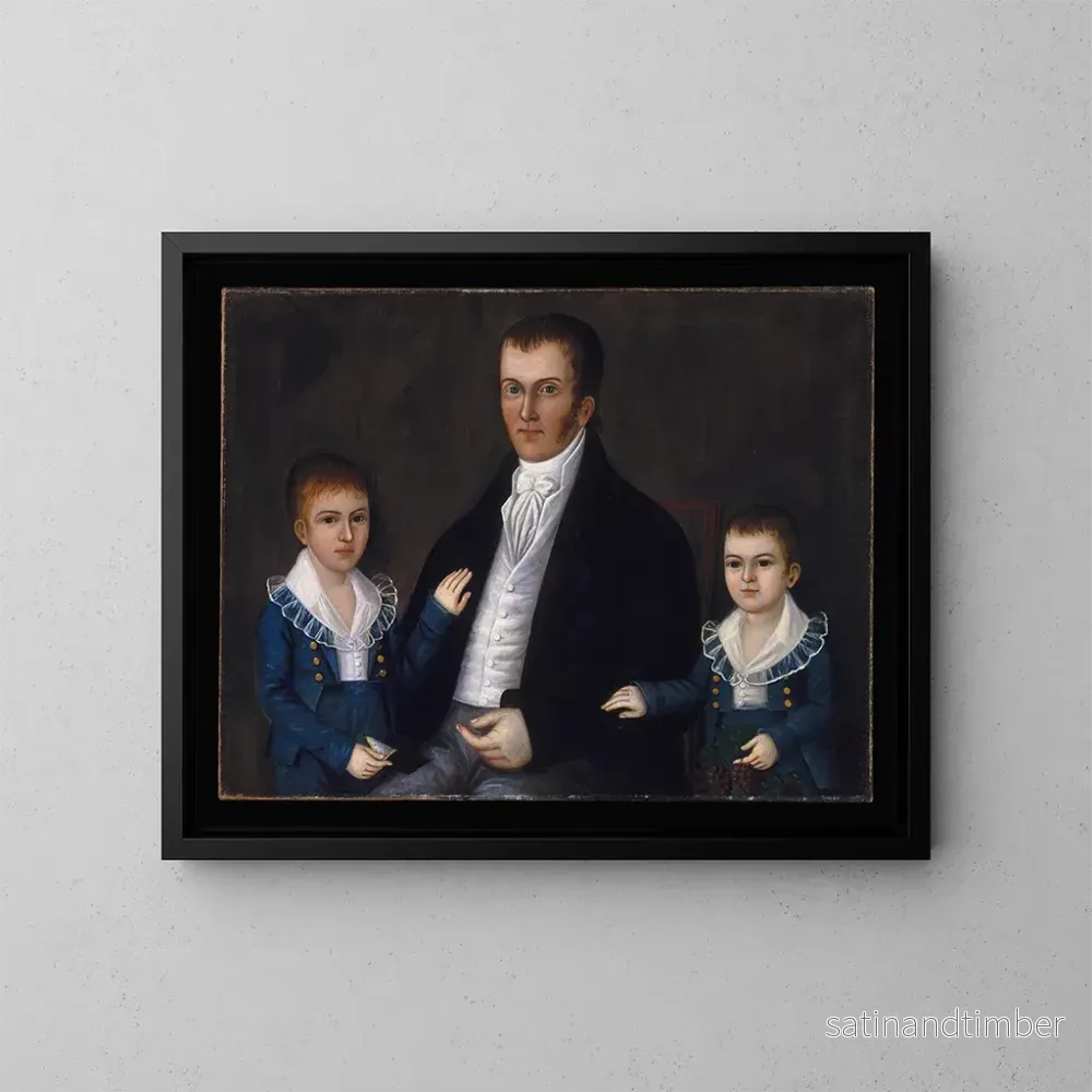 Reproduktion av målningen John Jacob Anderson och son John och Edward - Joshua Johnson