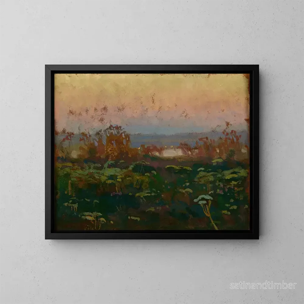 Reproduktion av målningen Skymning över floden Dnepr - Jan Stanisławski