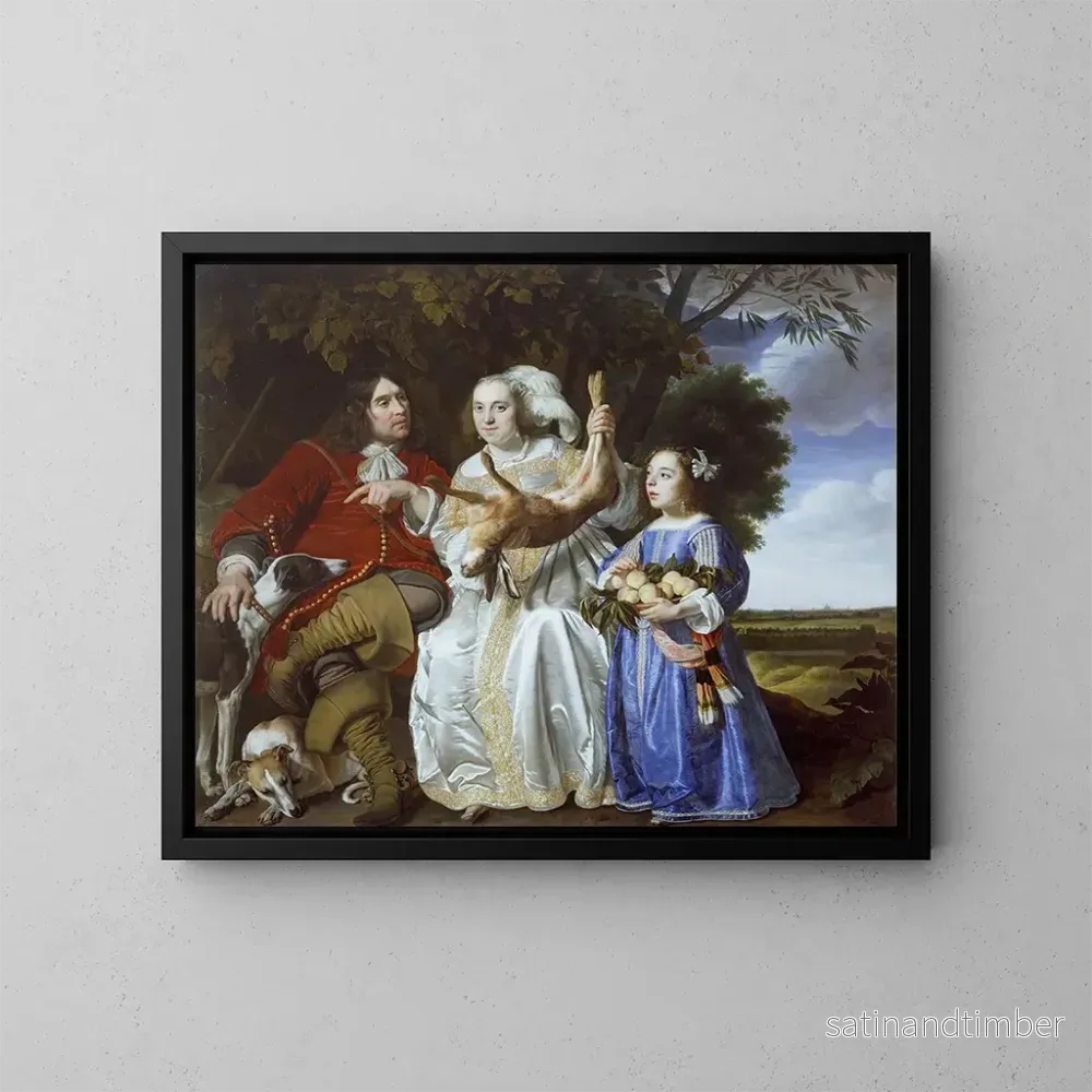 Reproduktion av målningen av Jochem van Aras med sin fru och dotter - Bartholomeus van der Helst