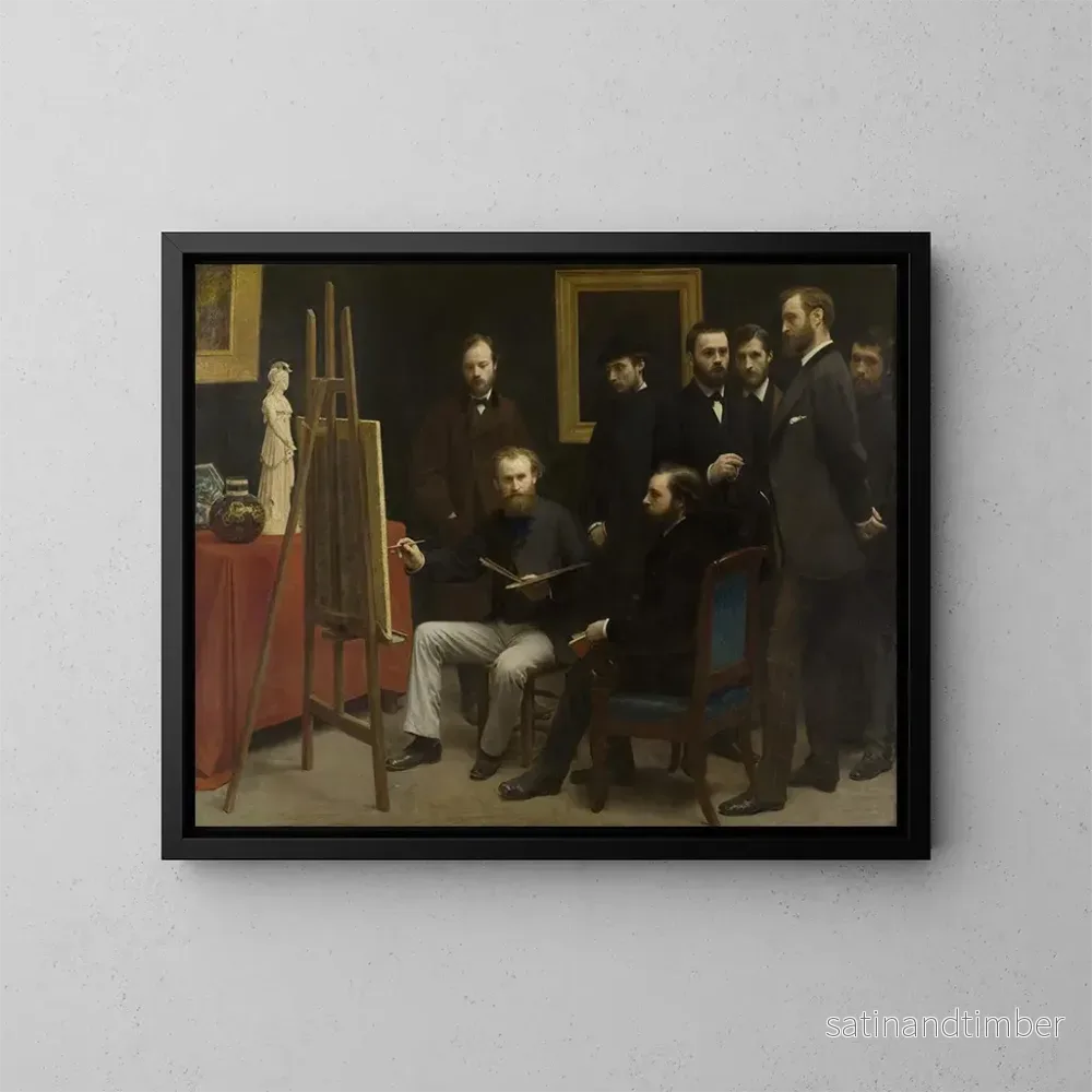 Reproduktion av målningen En ateljé i Batignolles - Henri Fantin-Latour