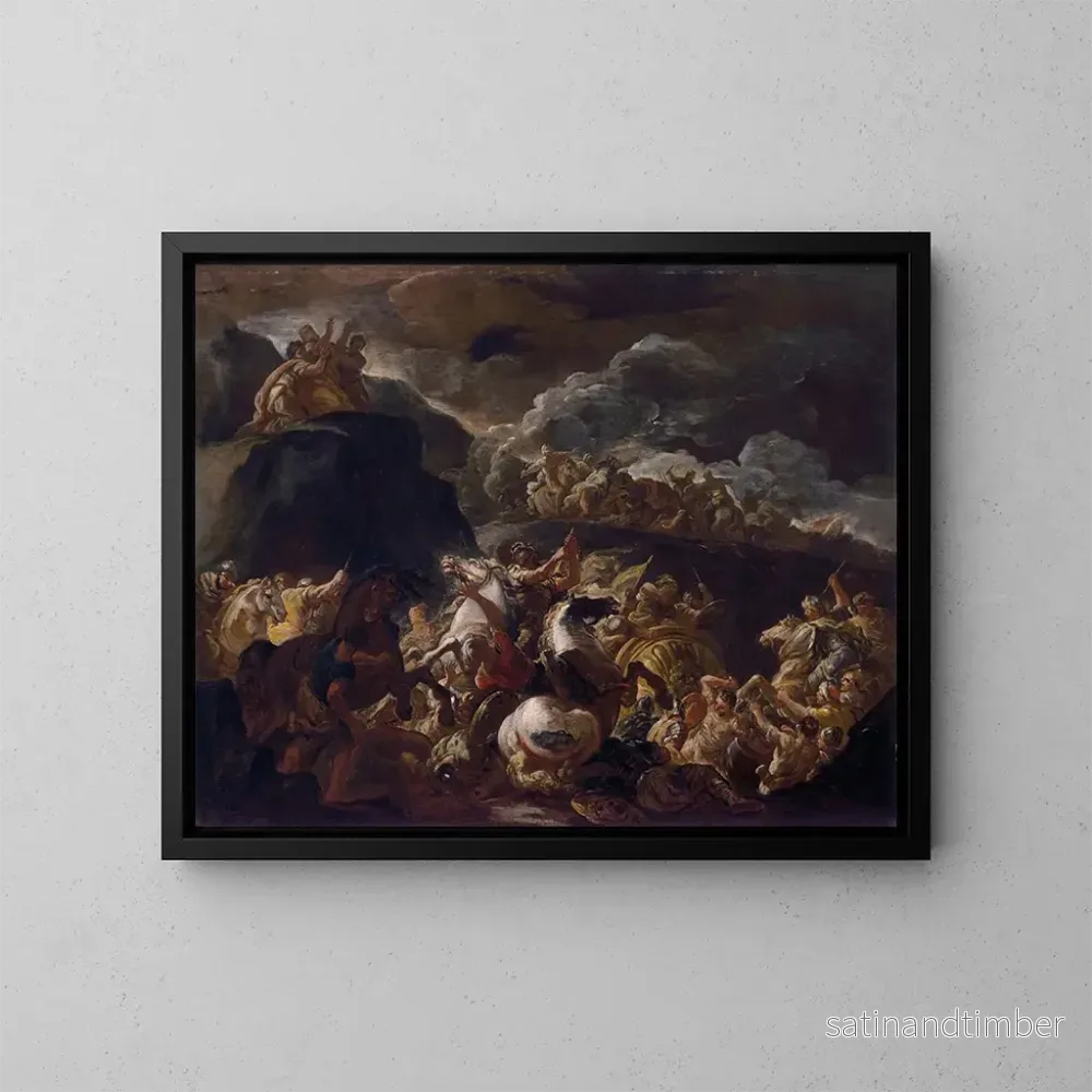 Reproduktion av målningen La bataille d'Israël et d'Amalek - Luca Giordano