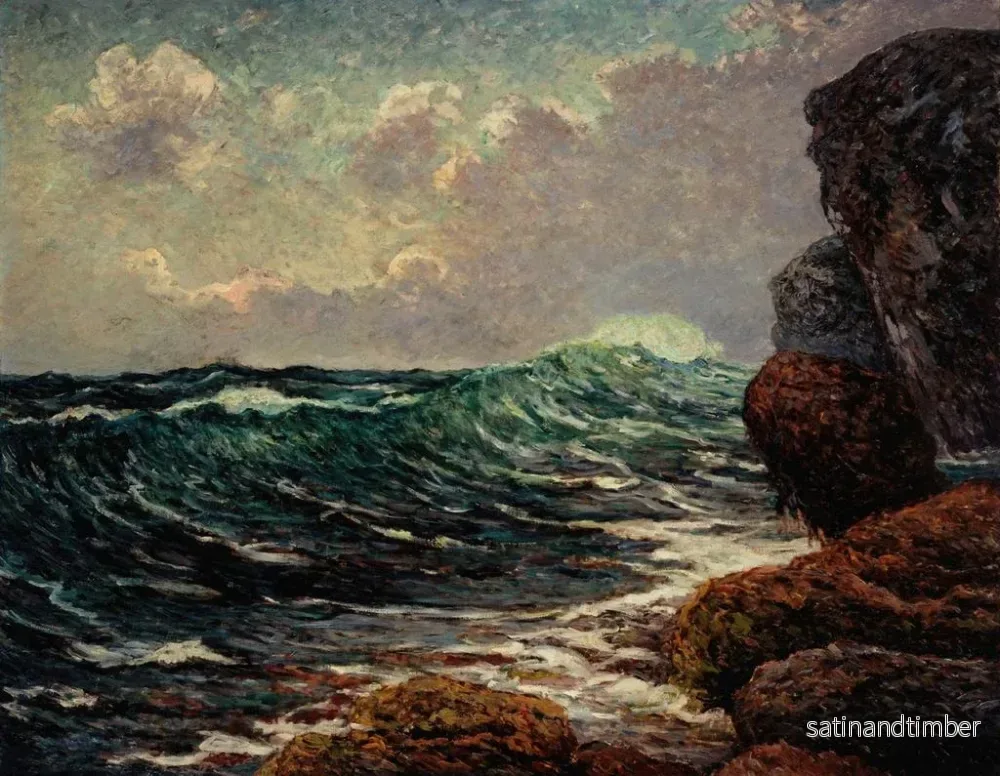 Reproduktion av målningen La mare montante à Port-Blanc - Maxime Maufra - Bild 2