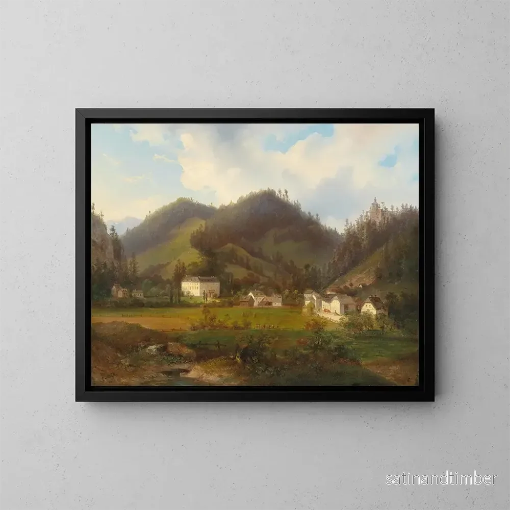 Reproduktion av målningen Vue du château de Gutenstein - Carl Hasch
