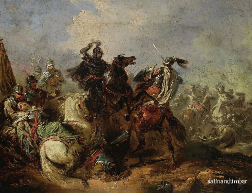 Reproduktion av målningen Bataille des Lituaniens contre les chevaliers teutoniques - Henryk Pillati - Bild 2