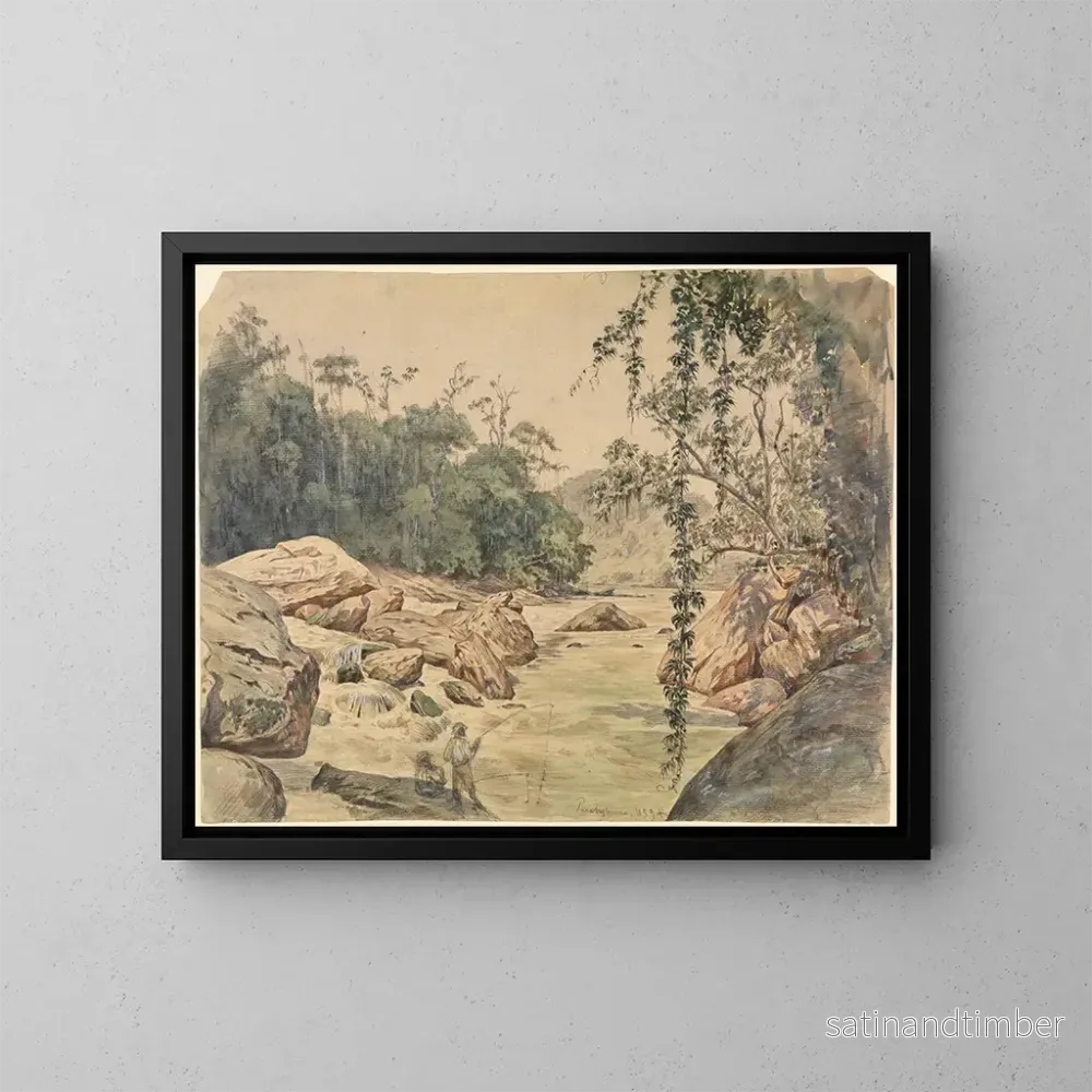 Reproduktion av målningen Två fiskare vid Parahybafluss – Ferdinand Keller Reproduktion av målningen Två fiskare vid Parahybafluss – Ferdinand Keller