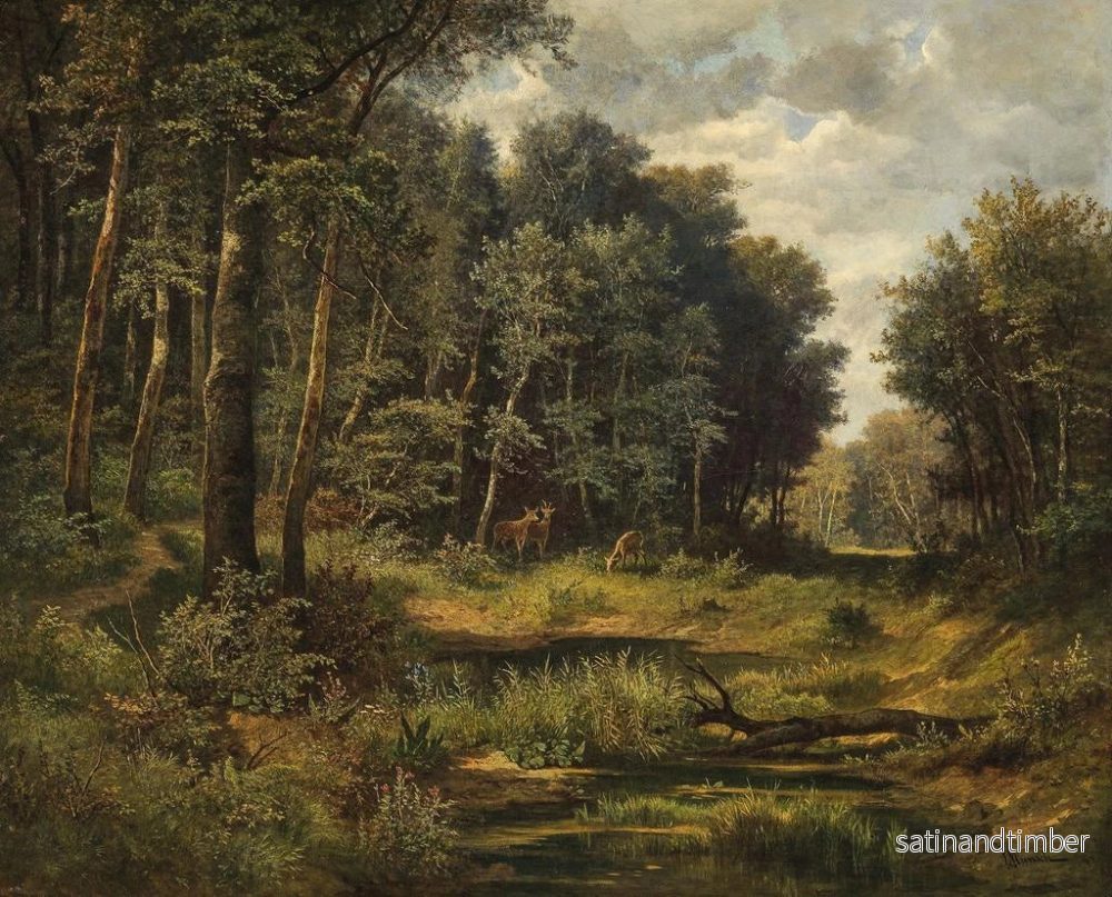 Reproduktion av målningen av rådjur vid kanten av den skogssjön - Leopold Munsch - Bild 2