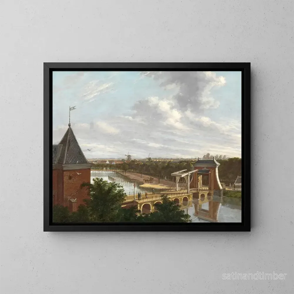 Reproduktion av målningen Le canal extérieur d’Amsterdam près de la Leidsepoort vu depuis le théâtre – Johannes Jelgerhuis Reproduktion av målningen Le canal extérieur d’Amsterdam près de la Leidsepoort vu depuis le théâtre – Johannes Jelgerhuis