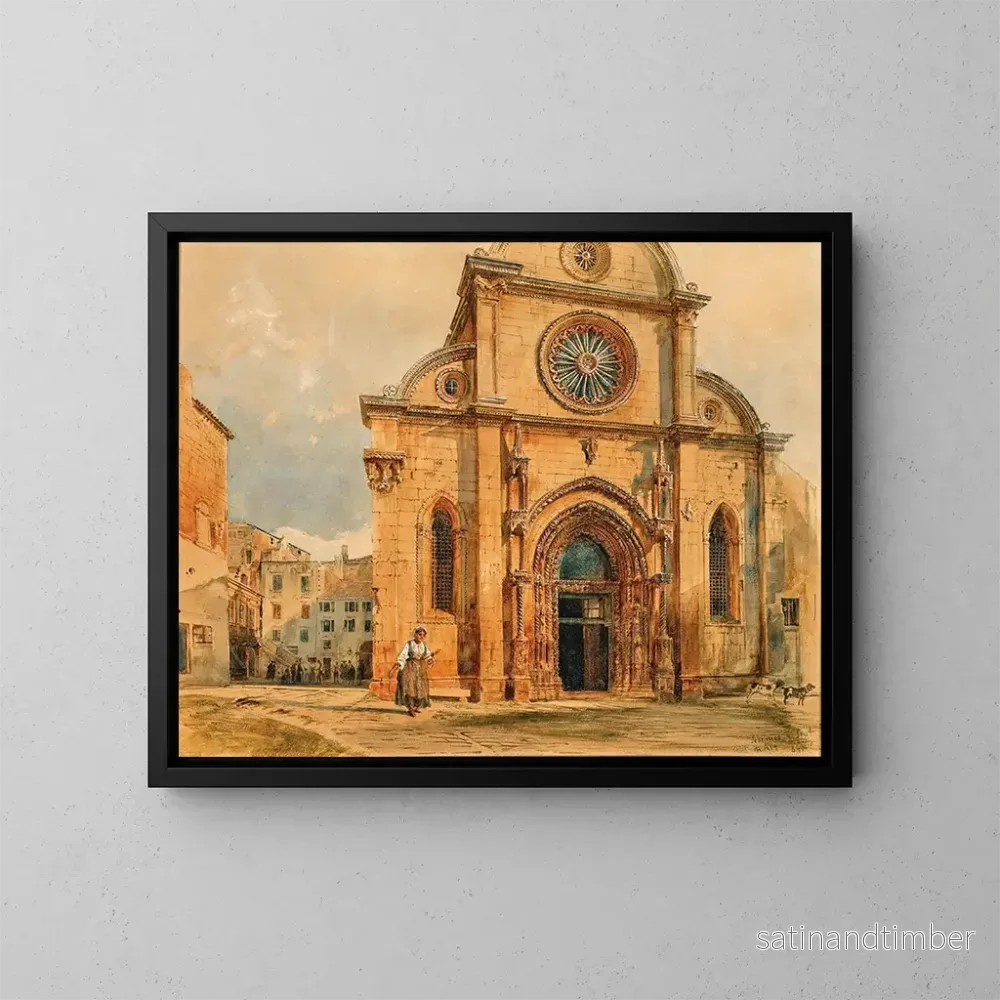 Reproduktion av målningen La cathédrale de Sibenik en Dalmatie - Rudolf von Alt