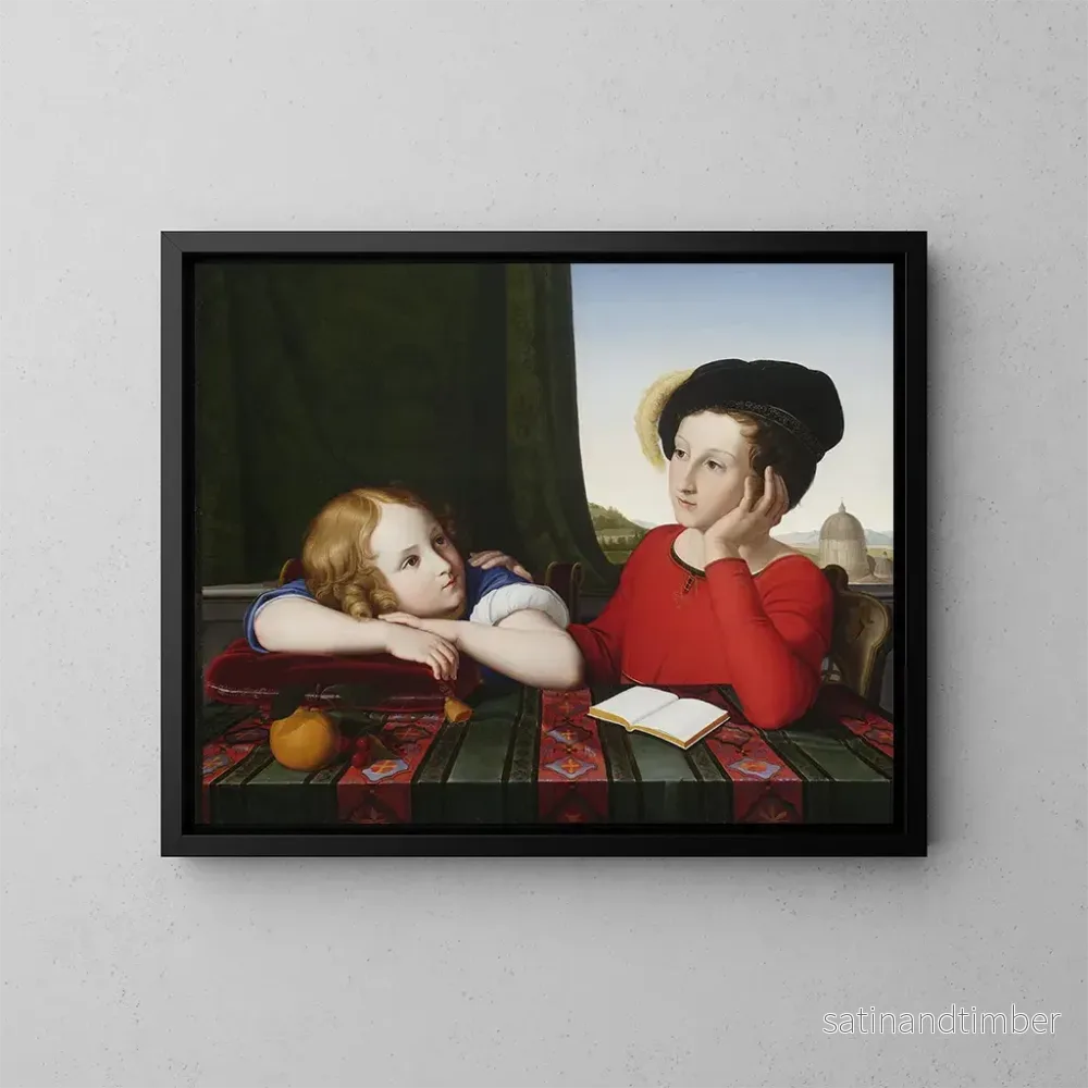 Reproduktion av målningen Porträtt av barndomen av Wieczysław Potocki och Konstanty Potocki - Friedrich Wilhelm Schadow