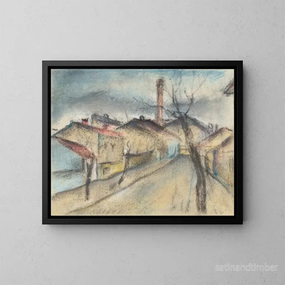 Reproduktion av målningen Rue de la périphérie – Konstantin Bauer Reproduktion av målningen Rue de la périphérie – Konstantin Bauer