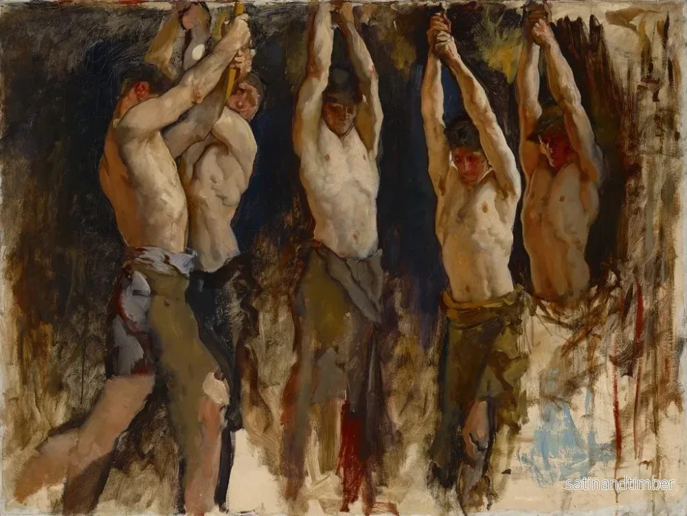Reproduktion av målningen Studie av figur för Le Génie de Vulcain, Järn- och stålarbetarnas genialitet, Rotunda av Pennsylvanias statsparlament, Harrisburg - Edwin Austin Abbey - Bild 2