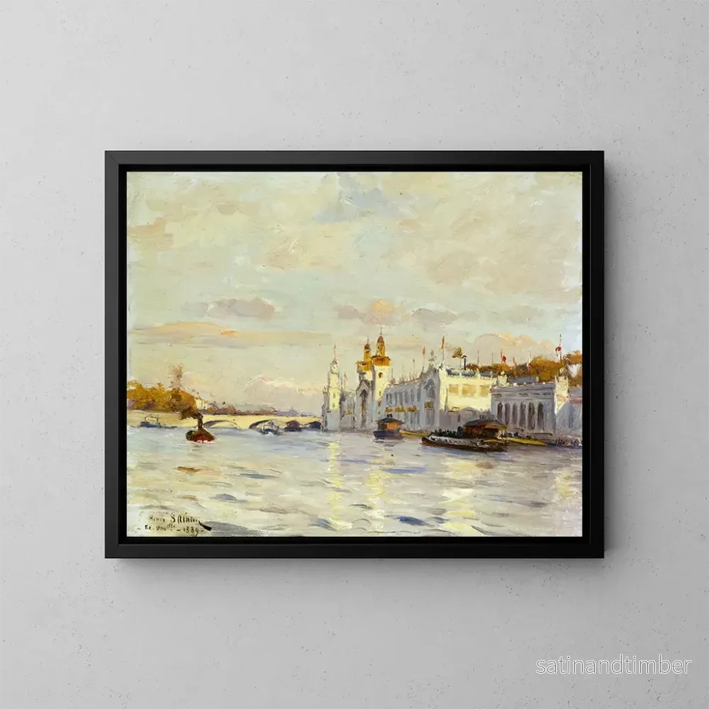Reproduktion av målningen Vue de l'Exposition universelle de 1889 - Henri Saintin