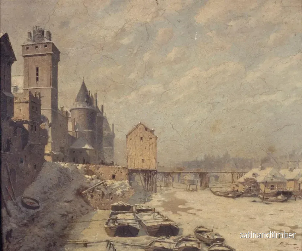 Reproduktion av målningen La tour de l'Horloge, la Conciergerie et le pont au Change en 1621 - Fédor Hoffbauer - Bild 2