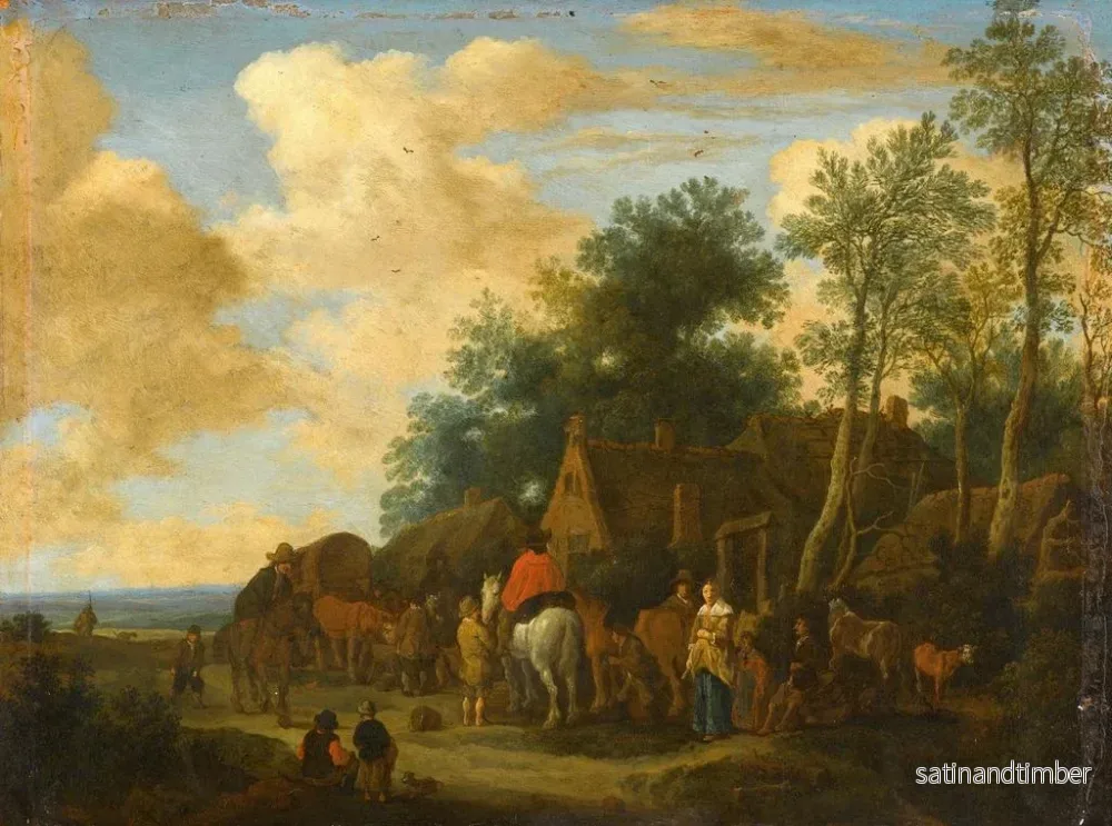 Reproduktion av målningen av ett stopp vid ett värdshus vid vägen - Pieter de Molijn - Bild 2