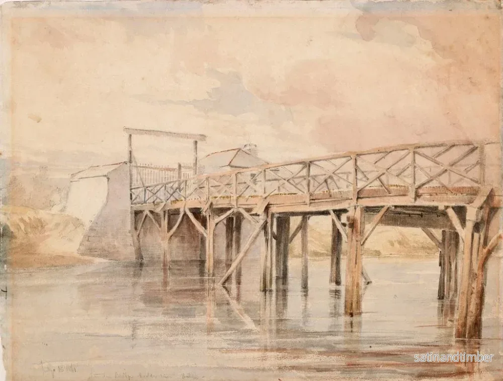 Reproduktion av målningen av Gamla Londonbron över floden Dodder i Dublin - George Victor du Noyer - Bild 2