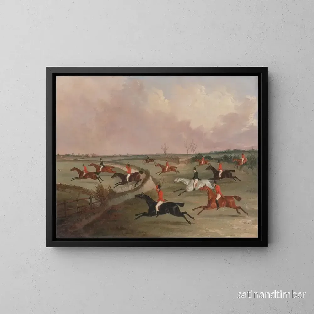 Reproduktion av målningen La chasse au Quorn en pleine course, deuxième chevaux - John Dalby