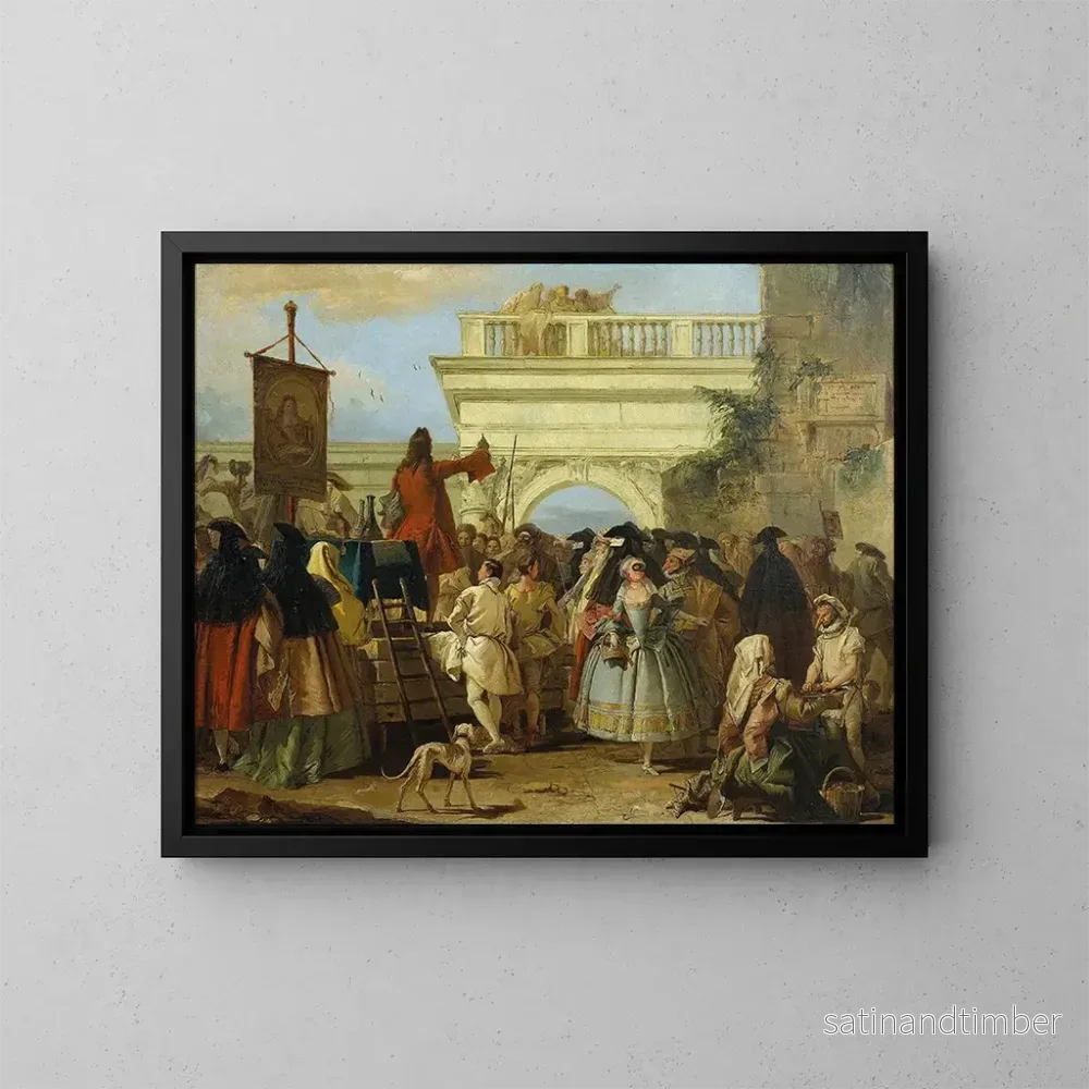 Reproduktion av målningen Le charlatan - Giovanni Domenico Tiepolo