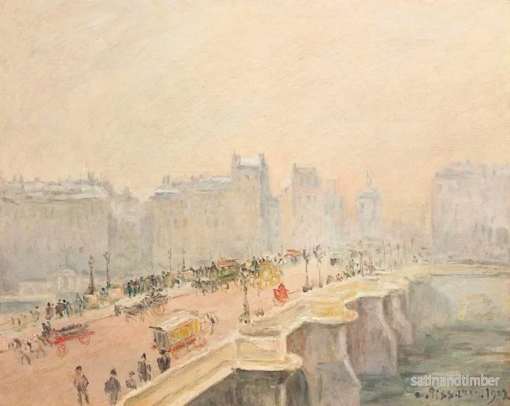 Reproduktion av målningen Le Pont Neuf, snö- och dimmeffekt - Camille Pissarro - Bild 2