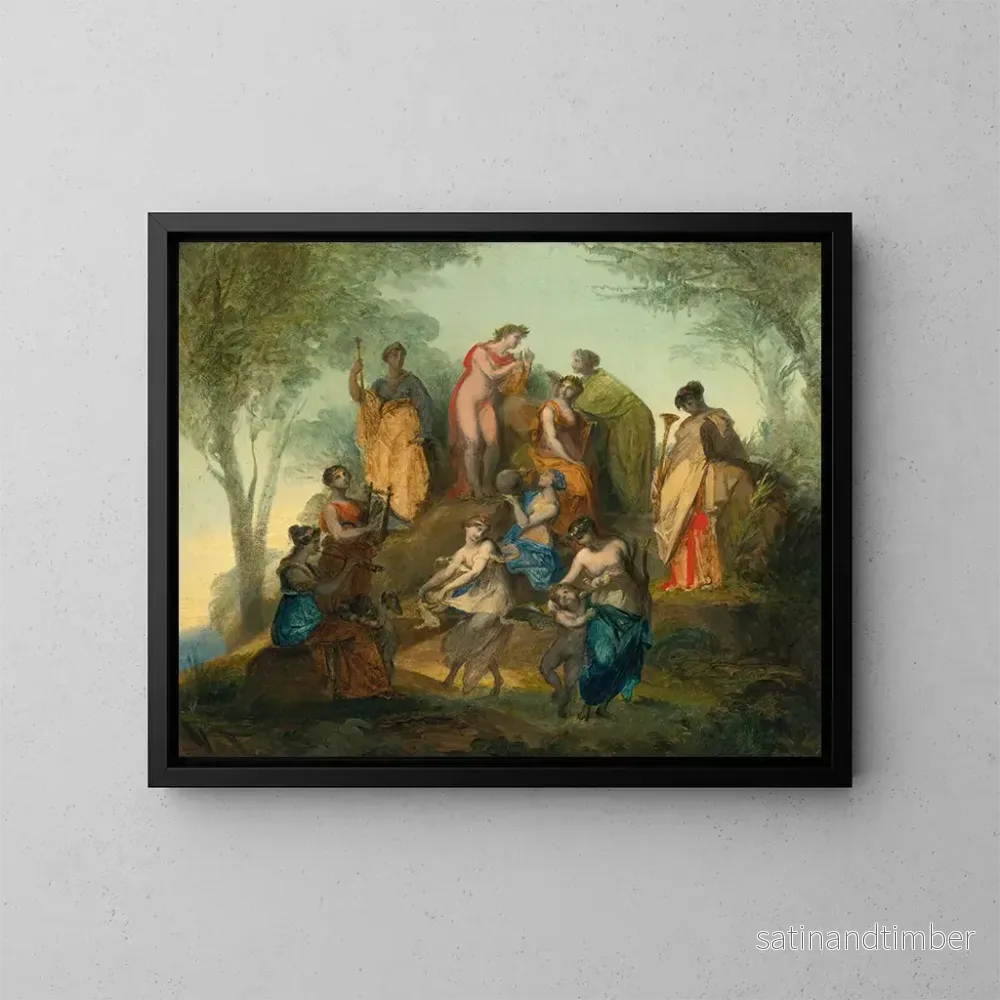 Reproduktion av målningen Apollon och de nio musorna på berget Parnassus – Pierre-Paul Prud’hon