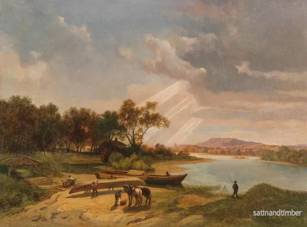 Reproduktion av målningen av båtbyggare vid stranden - Ignaz Raffalt - Bild 2