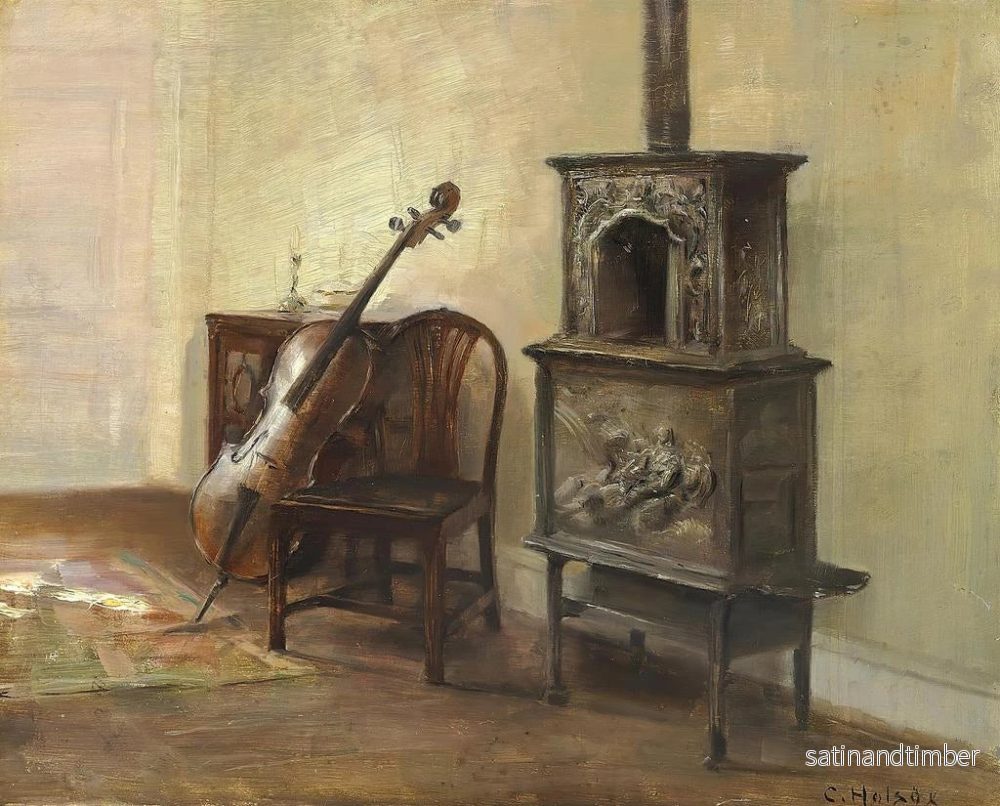 Reproduktion av målningen inomhus med cello - Carl Holse - Bild 2