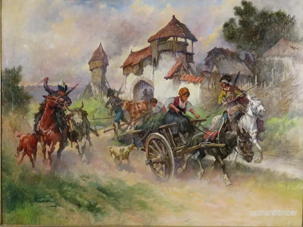 Reproduktion av målningen Les Cosaques pillent un château - Fritz Neumann - Bild 2