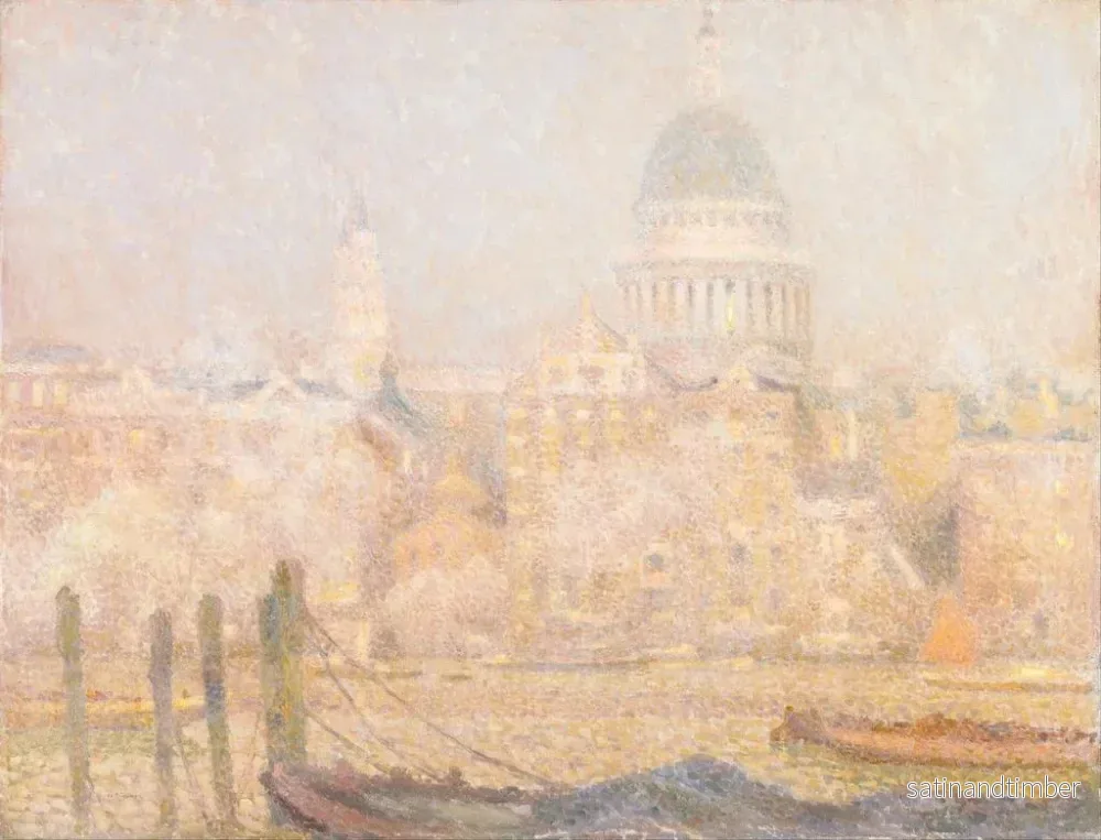 Reproduktion av målningen Saint-Paul från floden, morgonsol på vintern - Henri Le Sidaner - Bild 2