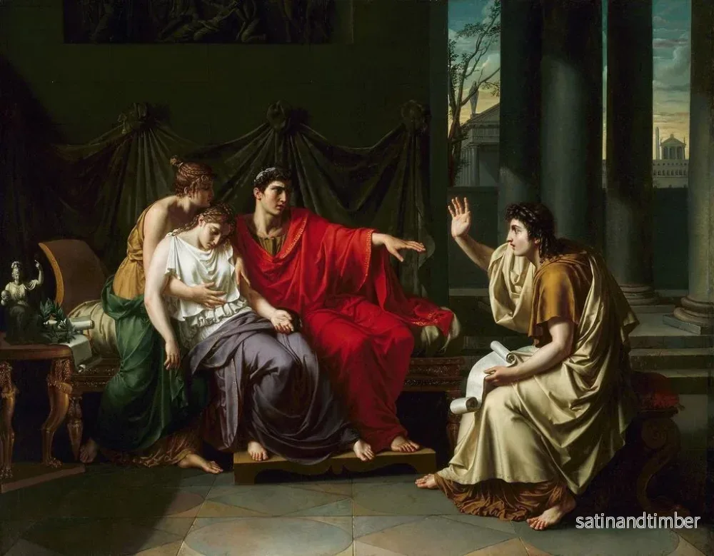 Reproduktion av målningen Virgile läser Aeneiden för Augustus, Octavia och Livia - Jean Baptiste Joseph Wicar - Bild 2