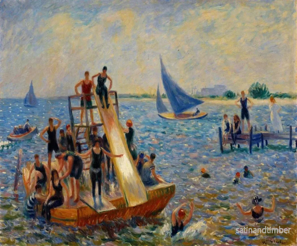 Reproduktion av målningen Le Radeau - William James Glackens - Bild 2