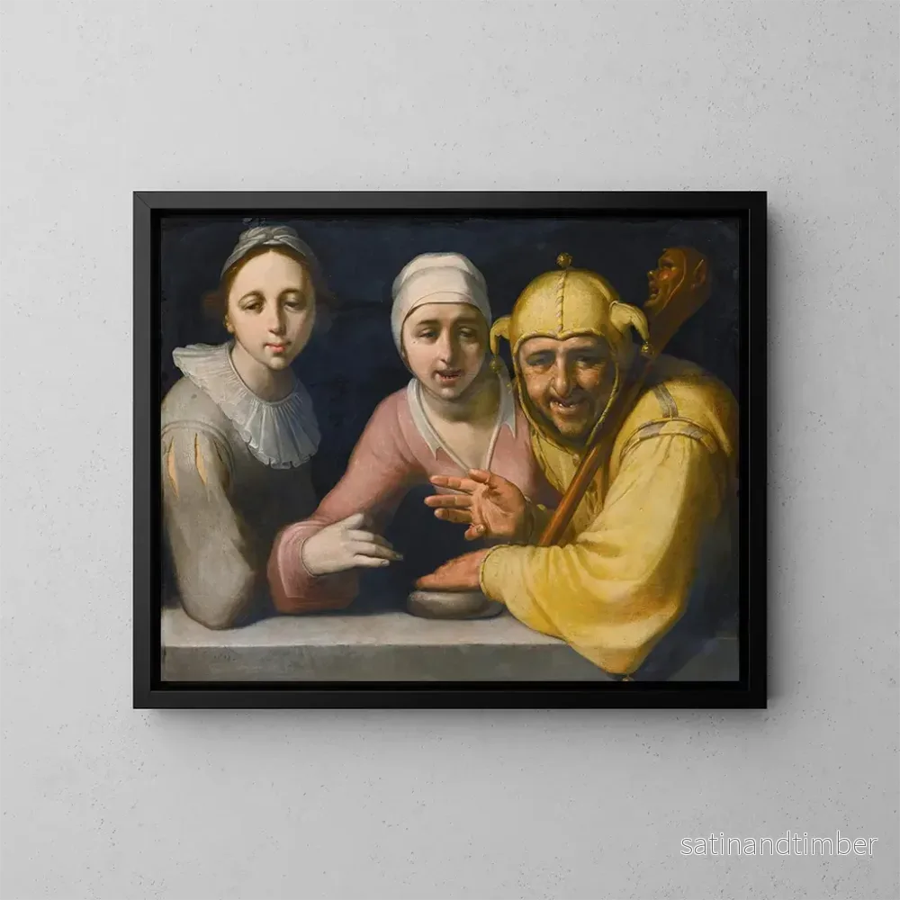 Reproduktion av målningen En galning med två kvinnor – Cornelis Cornelisz van Haarlem Reproduktion av målningen En galning med två kvinnor – Cornelis Cornelisz van Haarlem