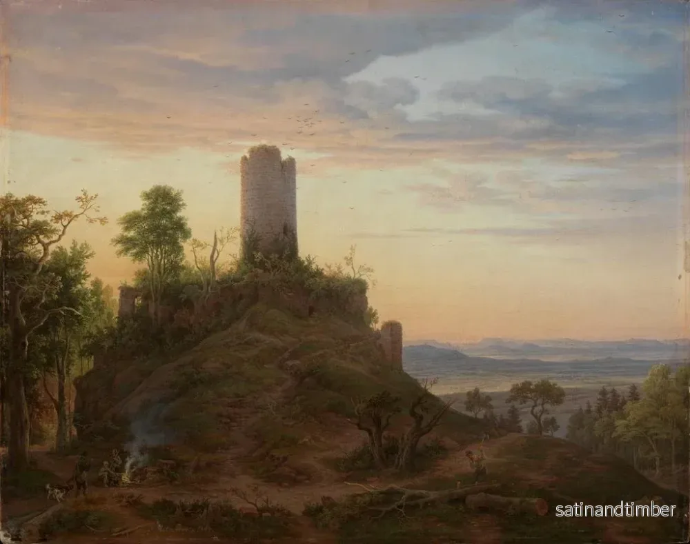Reproduktion av målningen av ruinerna av Zhringen-slottet nära Fribourg - Friedrich Helmsdorf - Bild 2