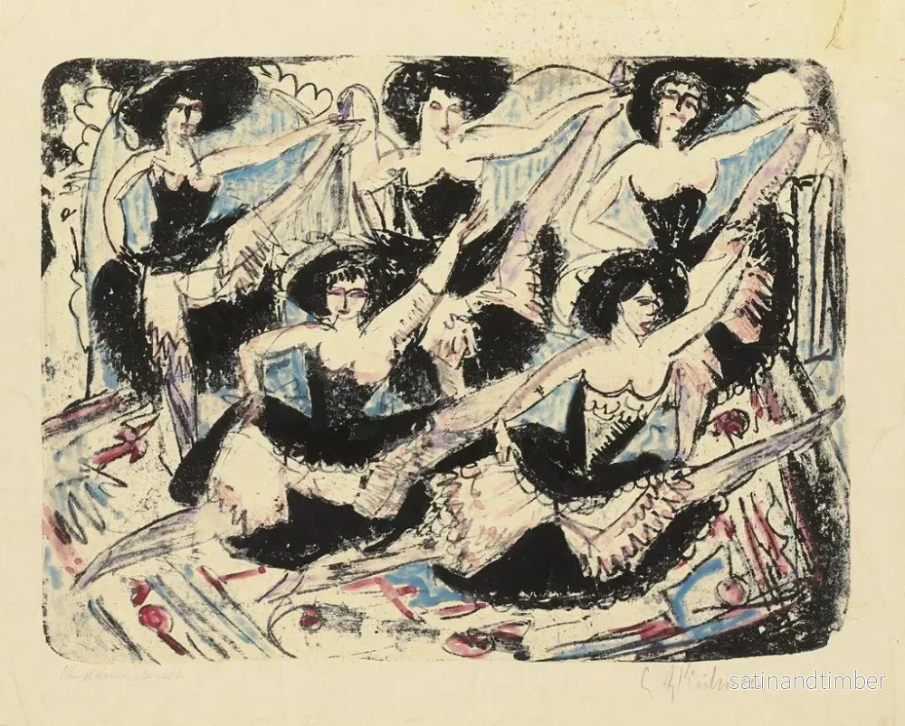 Reproduktion av målningen Dansare i parad, fem dansare i splits - Ernst Ludwig Kirchner - Bild 2