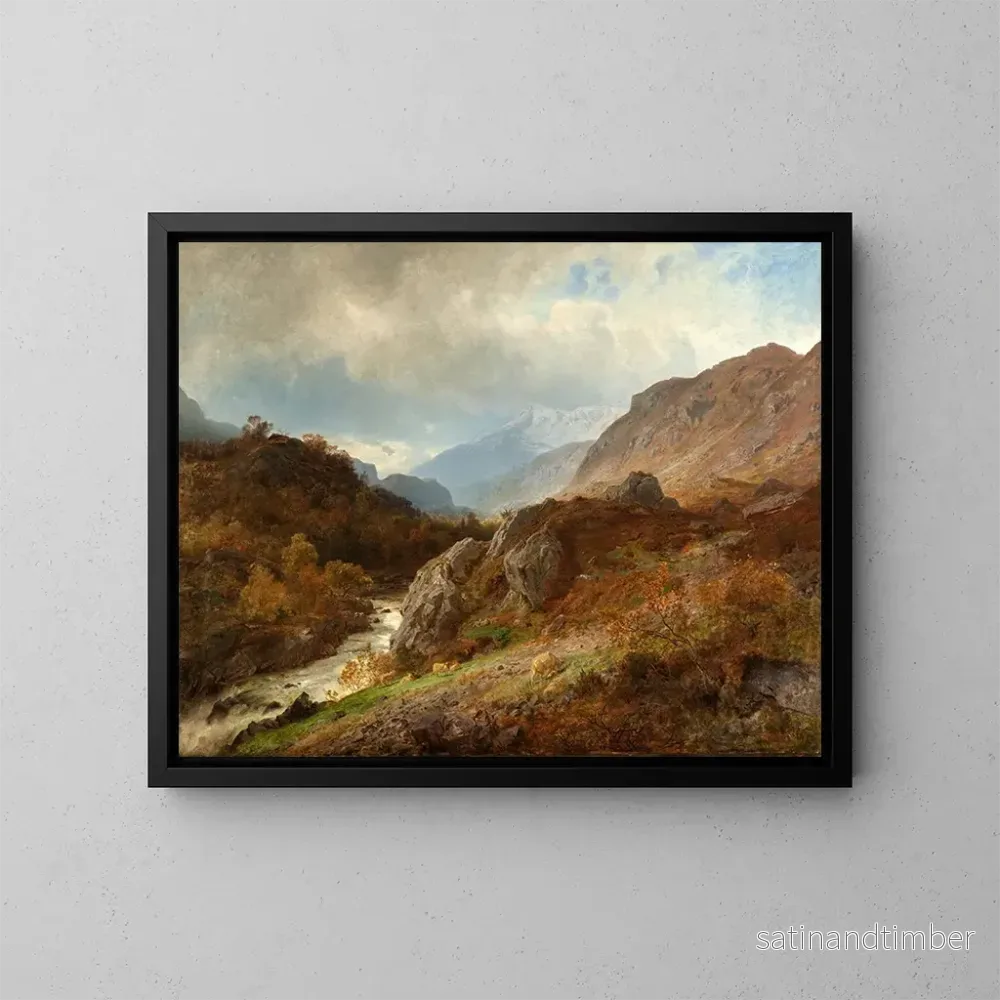 Reproduktion av målningen Landskapsbild av berg - Hans Gude