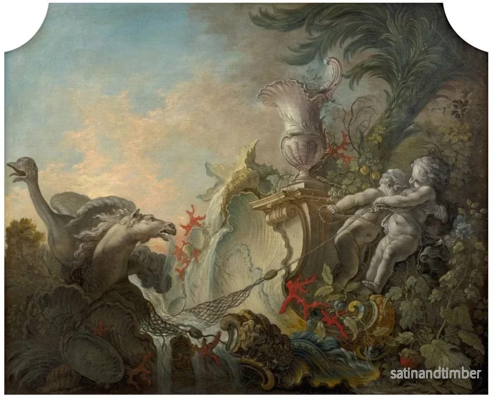 Reproduktion av målningen Les cupidons chassent une autruche - Jacques de La Joue - Bild 2