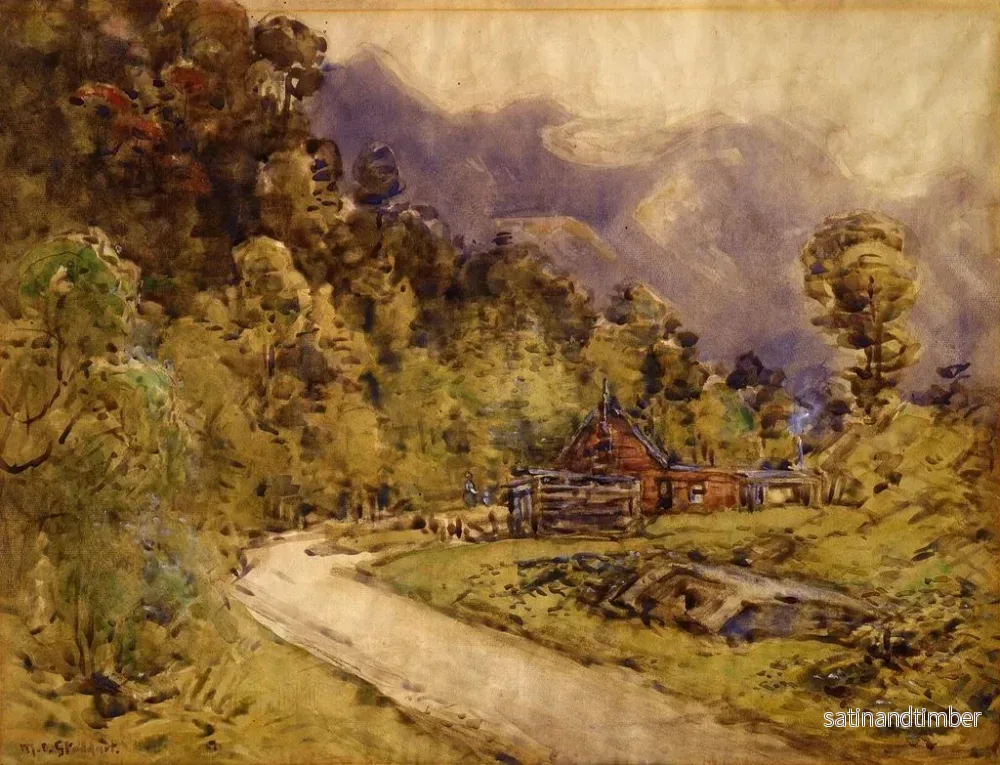 Reproduktion av målningen av det gamla huset i Arthurs Pass - Margaret Stoddart - Bild 2