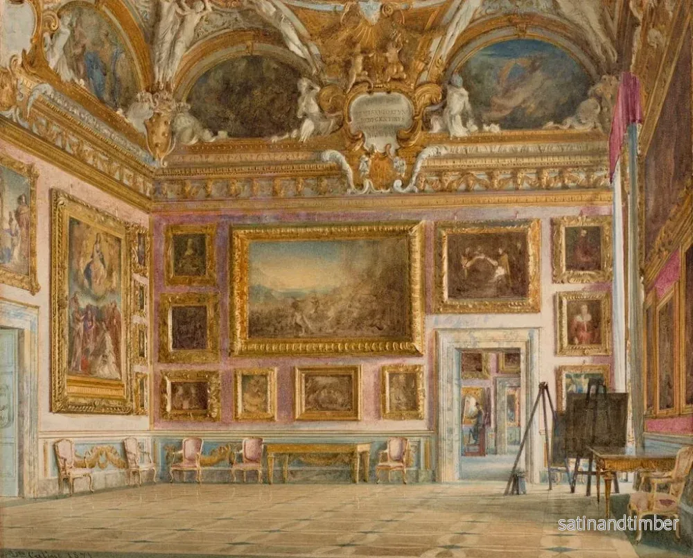 Reproduktion av målningen av interiören i Palazzo Pitti i Florens, Saturnus-salen - Domenico Caligo - Bild 2