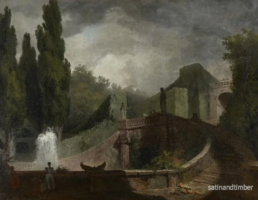 Reproduktion av målningen Långsam reproduktion av den monumentala trappan i Villa d'Este i Tivoli - Jean-Honoré Fragonard - Bild 2