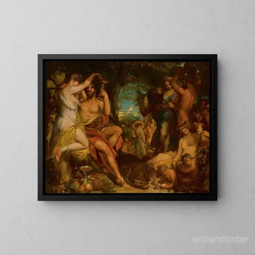 Reproduktion av målningen En festmåltid av Bacchus - William Etty