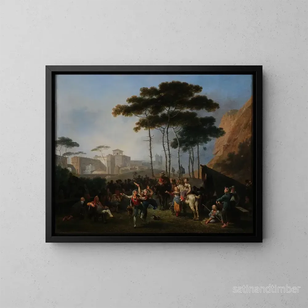 Reproduktion av målningen Danses de village - Nicolas-Antoine Taunay