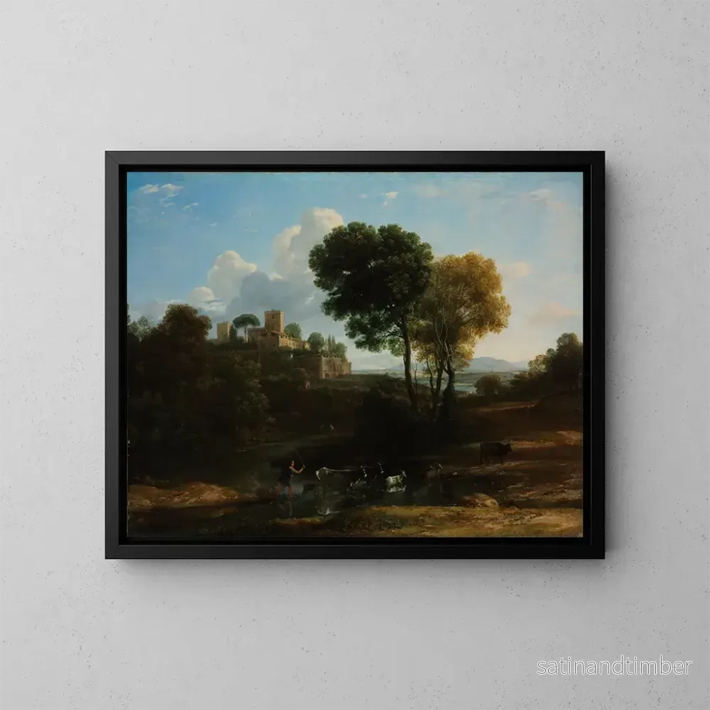 Reproduktion av målningen Villa i den romerska landsbygden - Claude Lorrain