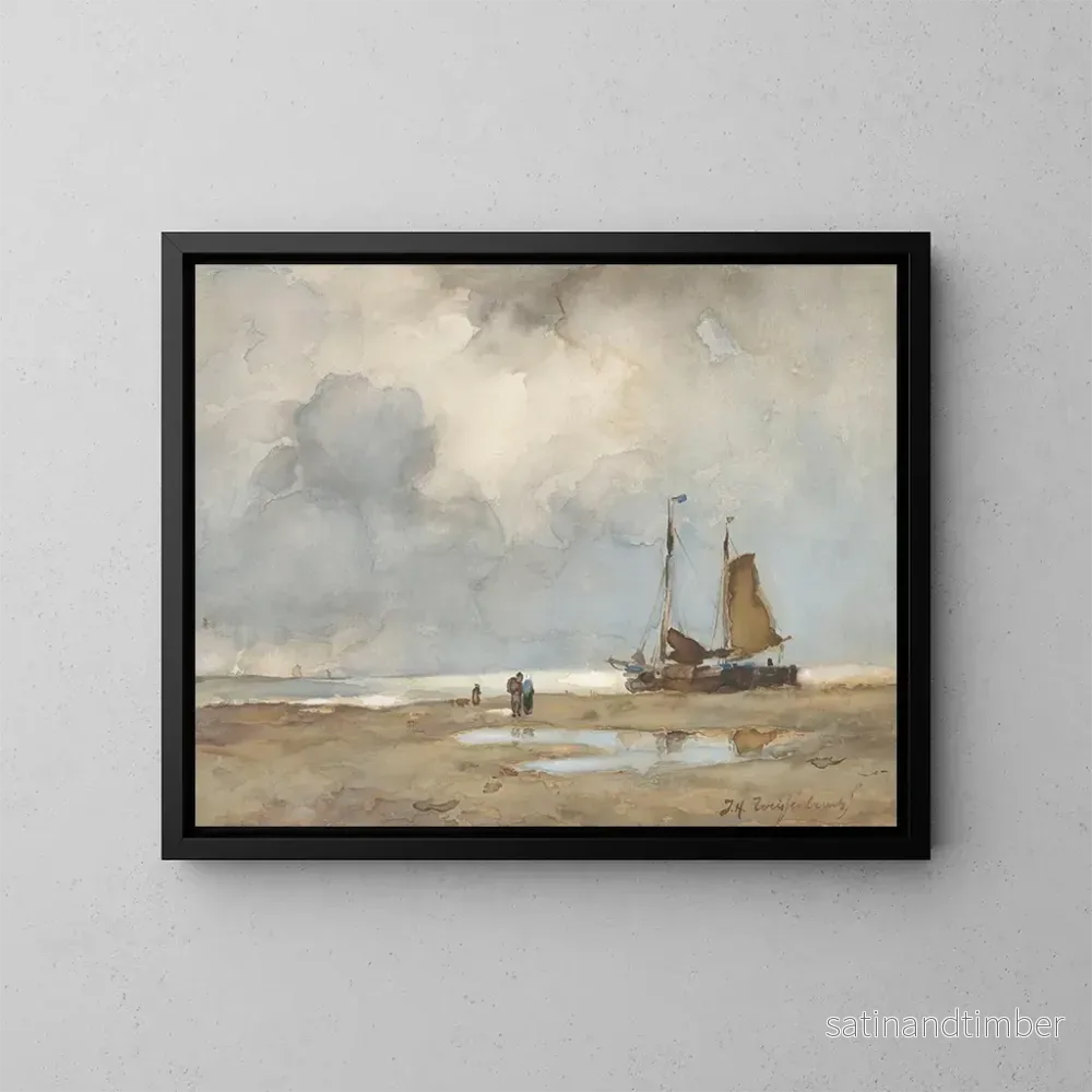 Reproduktion av målningen Vy över stranden - Johan Hendrik Weissenbruch