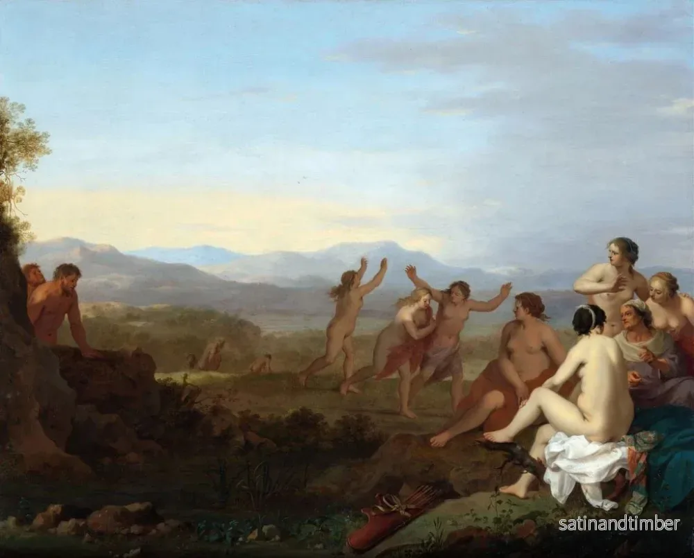 Reproduktion av målningen Satyrer som spionerar på nymfer - Cornelis van Poelenburch - Bild 2