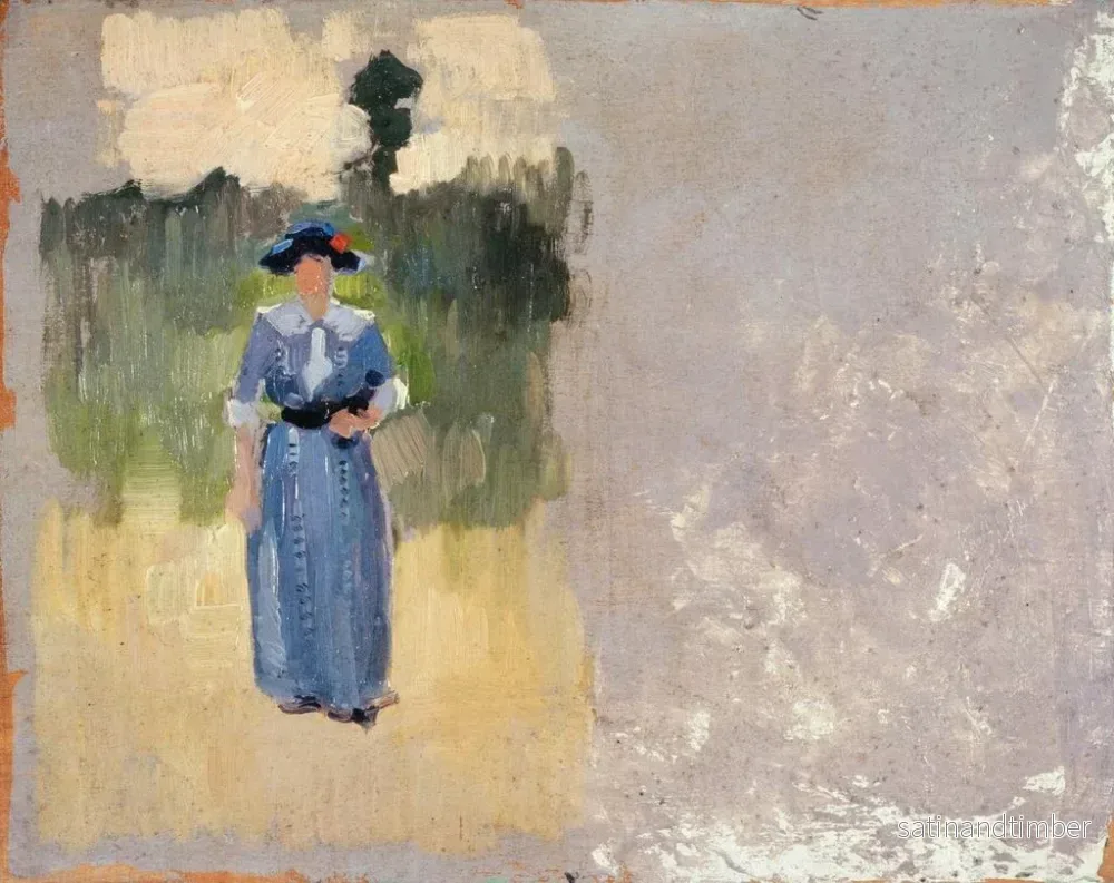 Reproduktion av målningen Studie av personlighet: Le cours La Reine - Ernest Jules Renoux - Bild 2