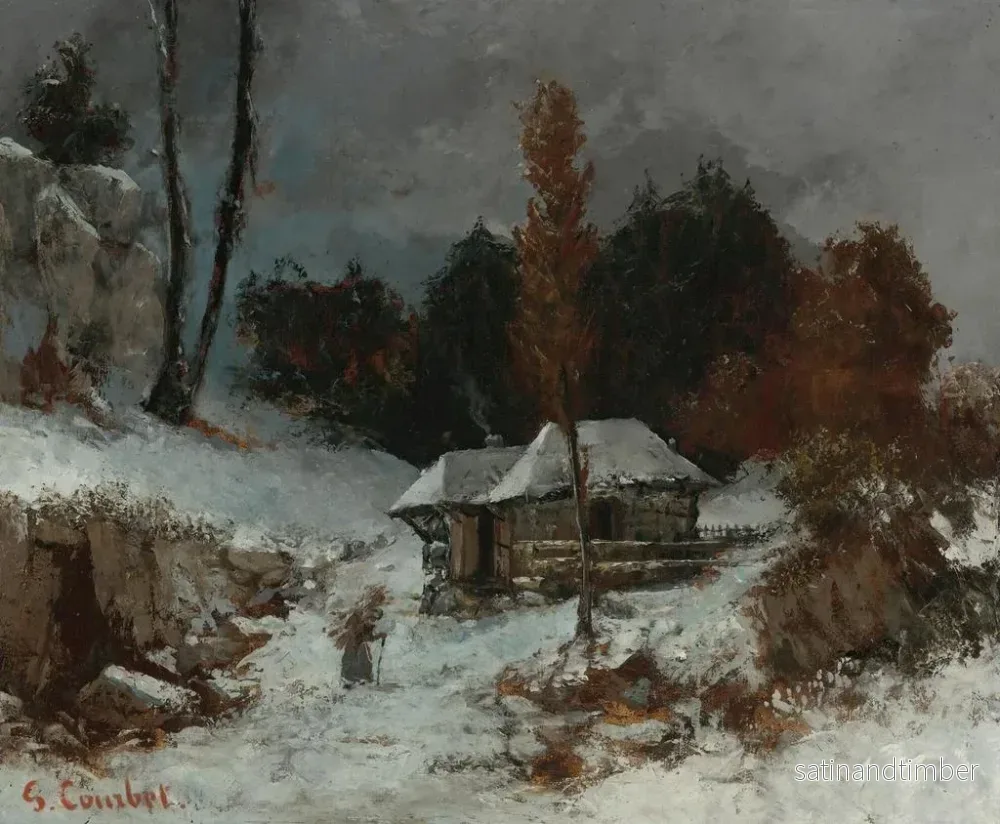 Reproduktion av målningen Porteuse de fagots dans un paysage de neige - Gustave Courbet - Bild 2