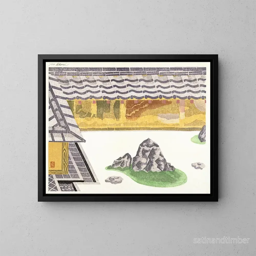 Reproduktion av målningen av Ryoan-ji stenträdgård - Kamei Tōbei