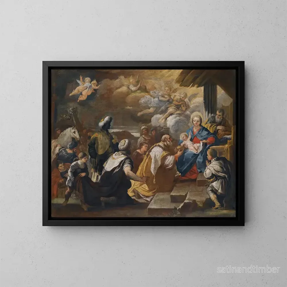Reproduktion av målningen L'Adoration des Mages - Luca Giordano
