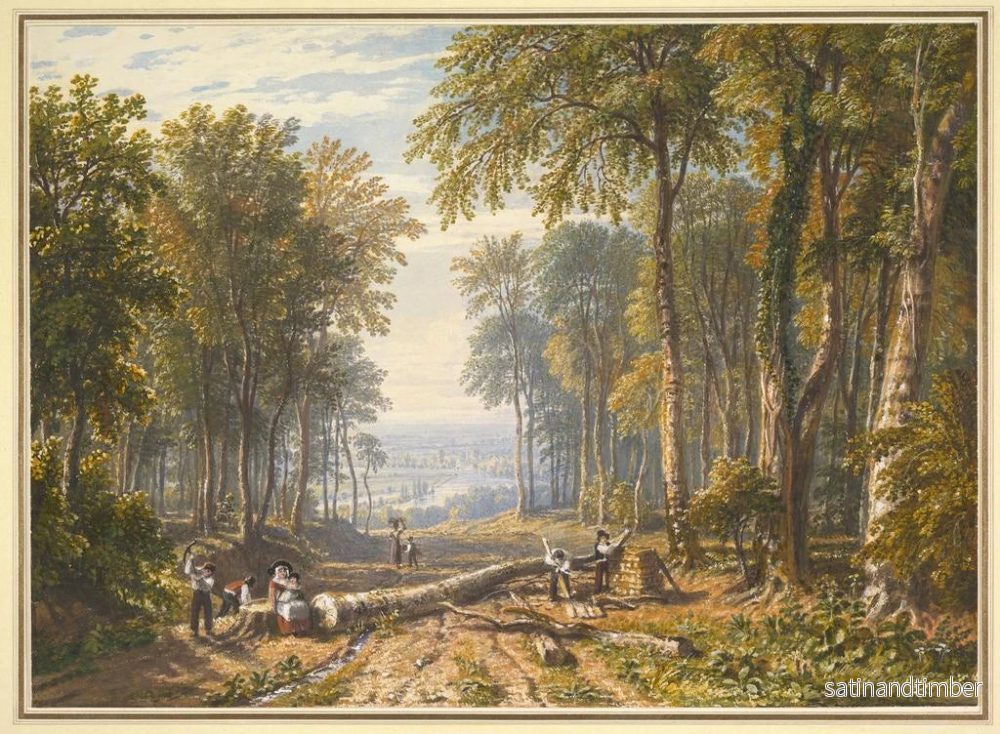 Reproduktion av målningen Bûcherons à Park Place, Henley, med Themsen i bakgrunden - William Havell - Bild 2
