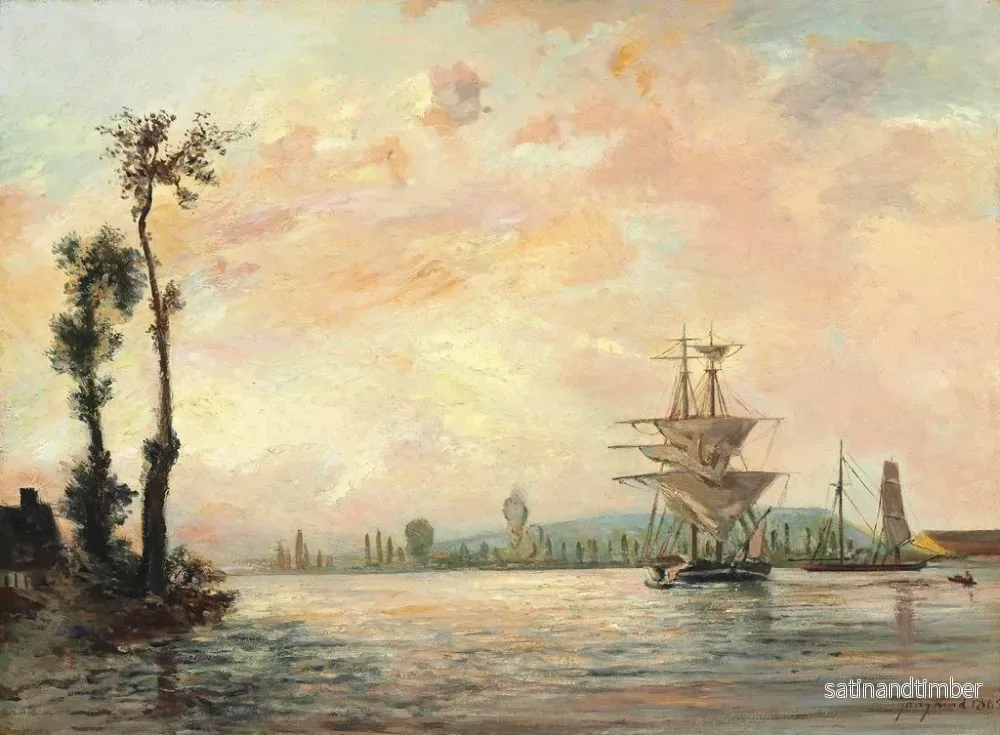 Reproduktion av målningen La Seine nära Rouen - Johan Barthold Jongkind - Bild 2